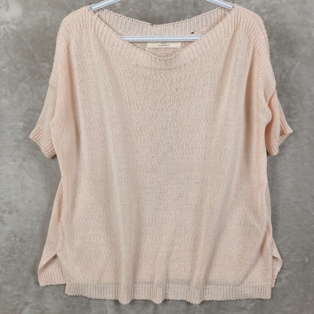 Zara Sweater Soft Pink Womens Size M Short Sleeve Back Bow Feminine Whimsy